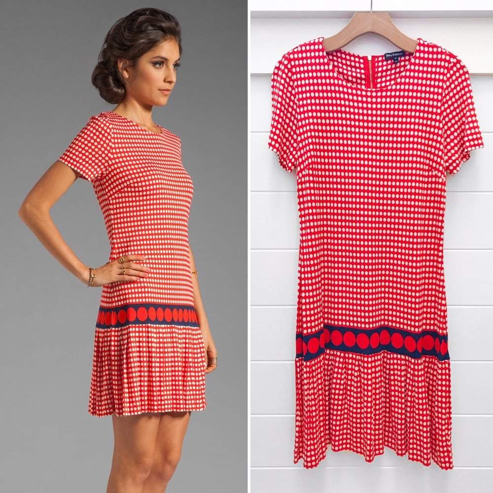 JUICY COUTURE 100% Silk Twilight Dot Pleated Dress